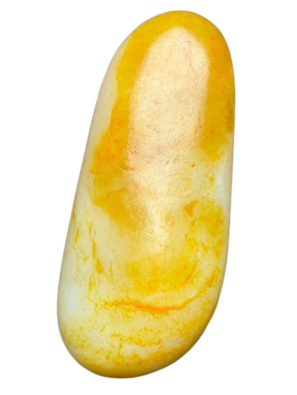 Natural Hetian Jade Raw Stone Pebble with Certificate 4.06" 197g